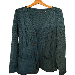 BDG Teal Cable Knit Cardigan